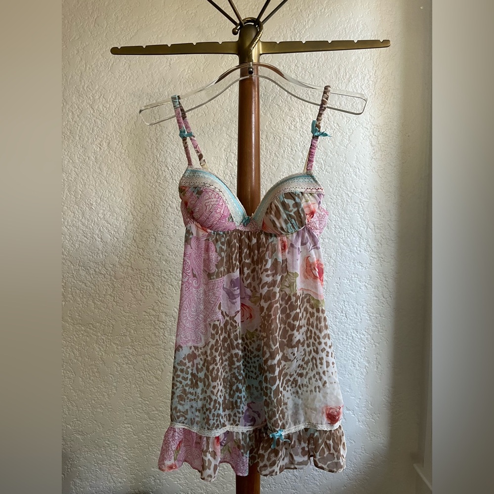 In Bloom Leopard Print Robe & Floral/Leopard Chemise - Picture 6 of 9